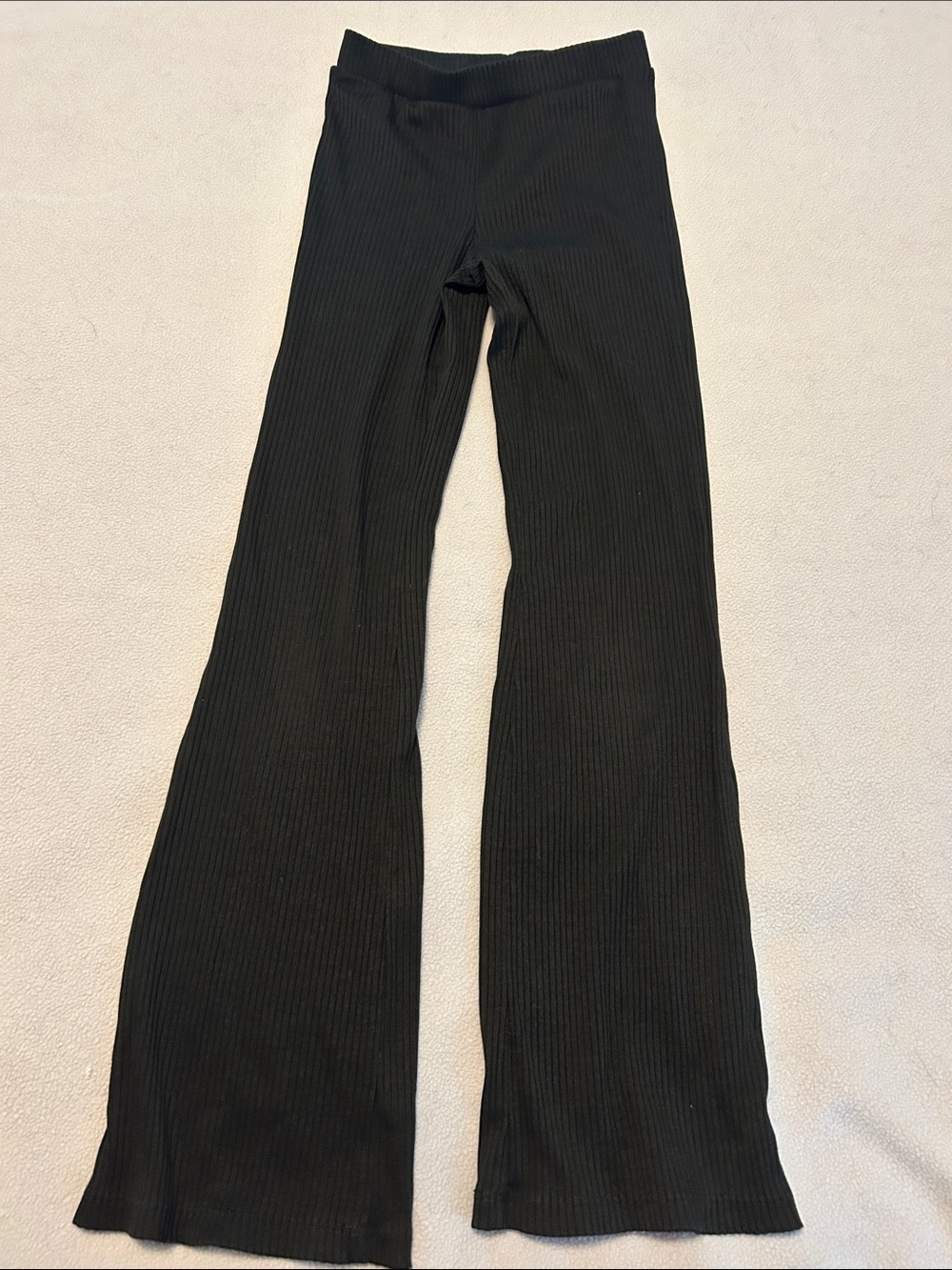 H&M Black Ribbed Flared Leggings for Kids